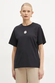 BOSS tricou din bumbac femei, culoarea bej, 50526205 imagine