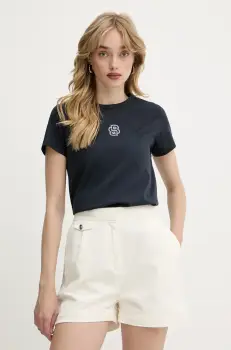 BOSS tricou din bumbac femei, culoarea bleumarin, 50537598 imagine