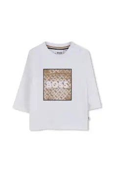 BOSS tricou din bumbac pentru bebelusi culoarea alb, cu imprimeu, J52715 imagine