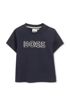 BOSS tricou din bumbac pentru bebelusi culoarea bleumarin, cu imprimeu, J52107 imagine