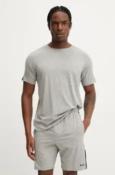 BOSS tricou lounge barbati, culoarea gri, cu imprimeu, 50540644 imagine