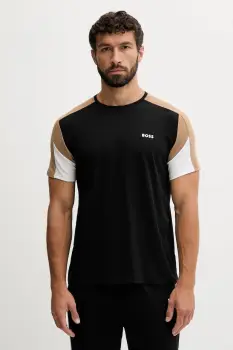 BOSS tricou lounge culoarea negru, cu imprimeu, 50545931 imagine