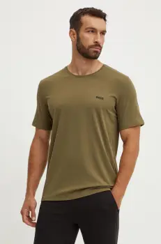 BOSS tricou lounge culoarea verde, melanj imagine