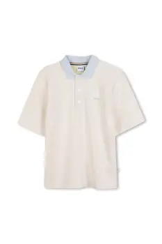 BOSS tricou polo copii culoarea alb, cu imprimeu, J52336 imagine