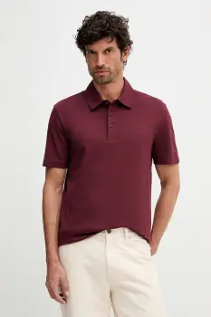 BOSS tricou polo cu matase BECKHAM X BOSS culoare bordo neteda pentru barbati 50554093 imagine