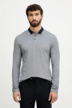 BOSS tricou polo culoarea bleumarin, melanj, 50531352 imagine