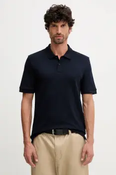 BOSS tricou polo culoarea bleumarin, uni, 50549593 imagine