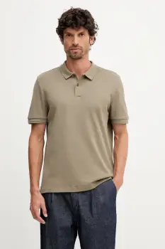 BOSS tricou polo culoarea maro, uni, 50549593 imagine