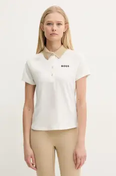 BOSS tricou polo femei, culoarea bej, 50540217 imagine
