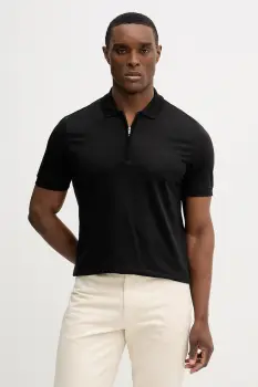 BOSS tricou polo H-Paras 70 culoarea negru, uni, 50554614 imagine