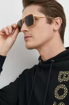 Bottega Veneta ochelari de soare BV1012S barbati, culoarea auriu imagine