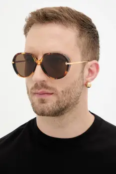 Bottega Veneta ochelari de soare culoarea maro, BV1436S imagine