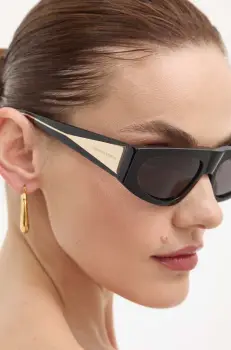 Bottega Veneta ochelari de soare femei, culoarea negru, BV1277S imagine
