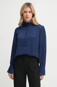 Bruuns Bazaar bluza femei, culoarea albastru marin, neted, BBW4239 imagine