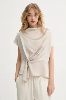 Bruuns Bazaar bluza femei, culoarea argintiu, neted imagine