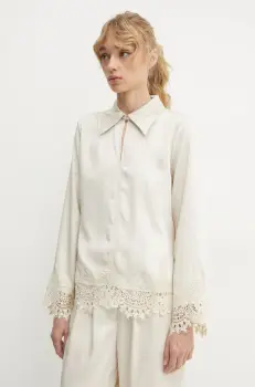 Bruuns Bazaar bluza femei, culoarea bej, neted, BBW4270 imagine