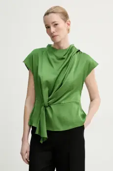 Bruuns Bazaar bluza femei, culoarea verde, neted imagine