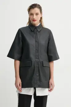 Bruuns Bazaar geaca de piele culoarea negru, de tranzitie, BBW4358 imagine