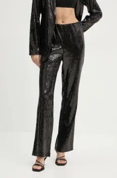 Bruuns Bazaar pantaloni femei, culoarea negru, drept, medium waist, BBW4072 imagine