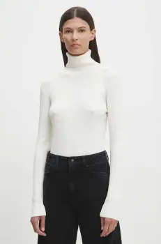 Bruuns Bazaar pulover AnemonesBBBatildas knit femei, culoarea bej, cu guler, BBW3518 imagine