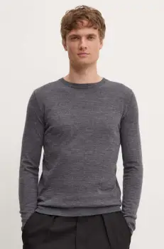 Bruuns Bazaar pulover de lana barbati, culoarea gri, light imagine