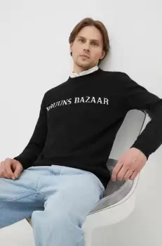 Bruuns Bazaar pulover Simon Nouveau barbati, culoarea negru, light imagine