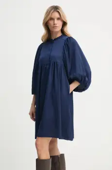 Bruuns Bazaar rochie Acacia Sarina culoarea bleumarin, mini, evazata imagine