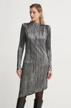 Bruuns Bazaar rochie culoarea argintiu, midi, drept imagine