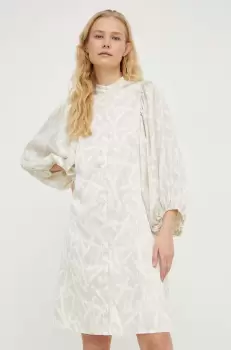 Bruuns Bazaar rochie culoarea bej, mini, drept imagine