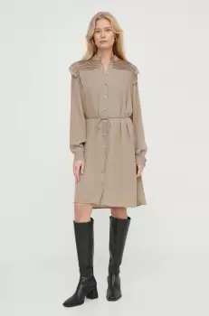 Bruuns Bazaar rochie culoarea bej, mini, evazati imagine