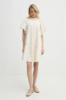 Bruuns Bazaar rochie culoarea bej, mini, evazati, BBW4582 imagine