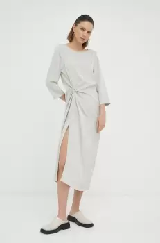 Bruuns Bazaar rochie culoarea gri, midi, drept imagine