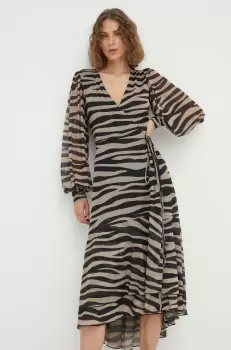 Bruuns Bazaar rochie culoarea maro, midi, evazati imagine