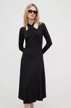 Bruuns Bazaar rochie culoarea negru, midi, drept imagine