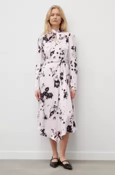 Bruuns Bazaar rochie culoarea roz, midi, evazati imagine