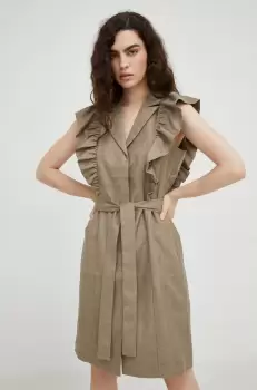 Bruuns Bazaar rochie culoarea verde, mini, drept imagine