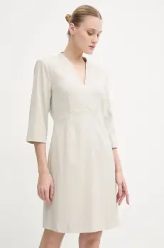 Bruuns Bazaar rochie din amestec de lana culoarea bej, mini, evazati, BBW4203 imagine