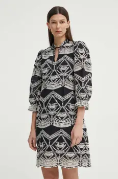 Bruuns Bazaar rochie din bumbac ArvensisBBAbami dress culoarea negru, mini, evazati, BBW3919 imagine