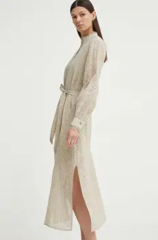 Bruuns Bazaar rochie MacluraBBCarlia dress culoarea bej, maxi, drept, BBW3994 imagine