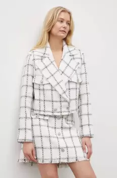 Bruuns Bazaar sacou culoarea alb, un singur rand de nasturi, modelator imagine