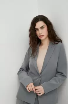 Bruuns Bazaar sacou culoarea gri, un singur rand de nasturi, neted imagine