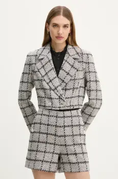 Bruuns Bazaar sacou DoxaBBNanyas short blazer culoarea gri, cu doua randuri de nasturi, modelator, BBW4175 imagine