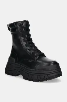 Buffalo botine Fusion Lace Up Mid femei, culoarea negru, cu platforma, 1622519-BLK imagine