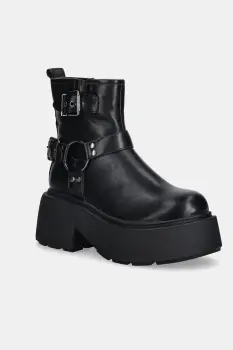 Buffalo botine Vicious Biker Short culoarea negru, cu platforma, 1270157-BLK imagine