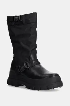 Buffalo cizme Aspha Com On femei, culoarea negru, cu toc plat, 1220047-BLK imagine