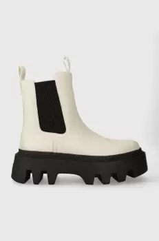 Buffalo cizme Flora Chelsea Lo femei, culoarea bej, cu platforma, 1622357 imagine