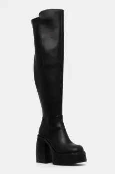 Buffalo cizme Heart Stretch Boot femei, culoarea negru, cu toc drept, 1220062-BLK imagine