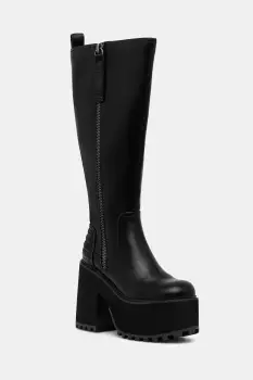 Buffalo cizme Killah Hi Zip culoarea negru, cu toc drept, 1220079-BLK imagine