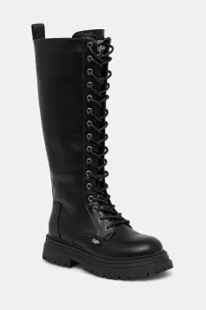 Buffalo cizme Lennox Lace Up Hi culoarea negru, cu toc plat, 1622611-BLK imagine