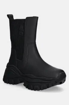 Buffalo cizme Lola Chelsea femei, culoarea negru, cu platforma, izolare usoara, 1220054-BLK imagine